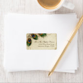 Peacock & Feathers Formal Wedding Address Address Adressaufkleber (Insitu)