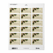 Peacock & Feathers Formal Wedding Address Address Adressaufkleber (Vorne)