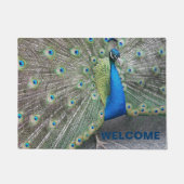 Peacock Feathers Foto Willkommen Fußmatte (Vorderseite)