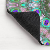 Peacock Feathers Geometric Mandala Mousepad (Ecke)