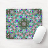 Peacock Feathers Geometric Mandala Mousepad (Mit Mouse)