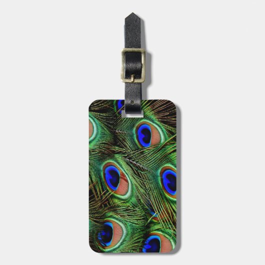 Peacock Feathers Gepäckanhänger (Vorderseite vertikal)