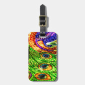 Peacock Feathers Gepäckanhänger (Vorderseite vertikal)