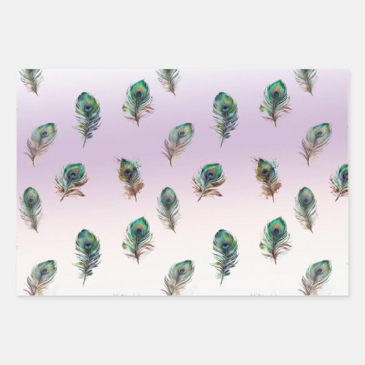 Peacock Feathers Geschenkpapier Set (Vorderseite 3)