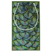 Peacock Feathers Geschenktasche Kleine Geschenktüte (Rückseite)