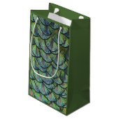 Peacock Feathers Geschenktasche Kleine Geschenktüte (Rückseite Schrägansicht)