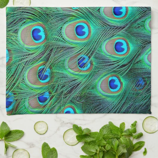 Peacock Feathers Geschirrtuch (Gefaltet)