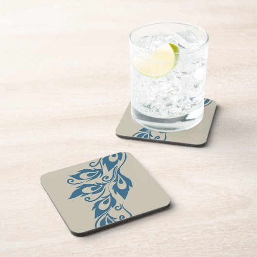 Peacock Feathers Getränkeuntersetzer (Rechte Seite)