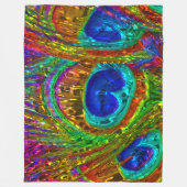 Peacock Feathers Glass Art 1 Fleecedecke (Vorderseite)