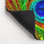 Peacock Feathers Glass Art 1 Mousepad (Ecke)