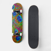 Peacock Feathers Glass Art 1 Skateboard (Vorderseite)