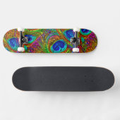 Peacock Feathers Glass Art 1 Skateboard (Horizontal)