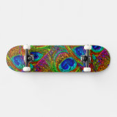 Peacock Feathers Glass Art 1 Skateboard (Horizontal)
