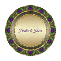 Peacock Feathers Gold Moderne indische Hochzeit