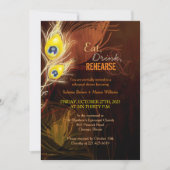 Peacock Feathers Hochzeit im Herbst Probe Abendess Einladung (Vorderseite)