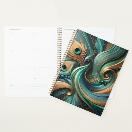 Peacock Feathers in Abstract Flow Planner Planer (Anzeige)
