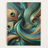 Peacock Feathers in Abstract Flow Planner Planer (Vorderseite)