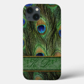 Peacock Feathers iPhone 6 Case Monogram (Rückseite)