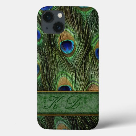 Peacock Feathers iPhone 6 Case Monogram (Rückseite)