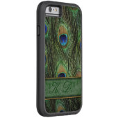Peacock Feathers iPhone 6 Case Monogram (Rückseite/Rechts)