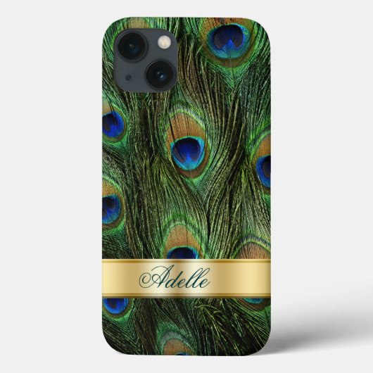Peacock Feathers iPhone 6 Monogram Case (Rückseite)