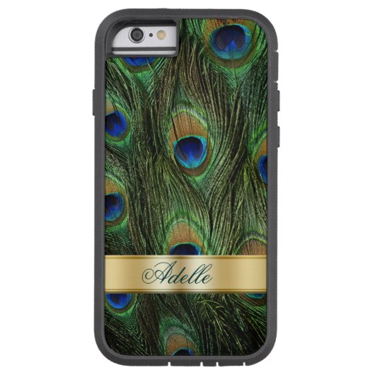 Peacock Feathers iPhone 6 Monogram Case (Rückseite)