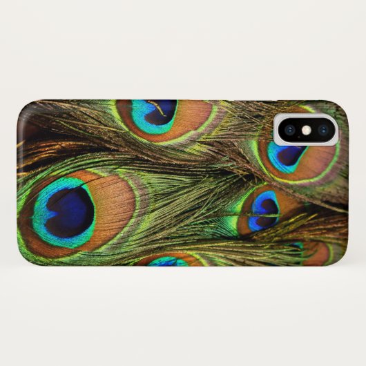 Peacock Feathers iPhone X Case (Rückseite (Horizontal))