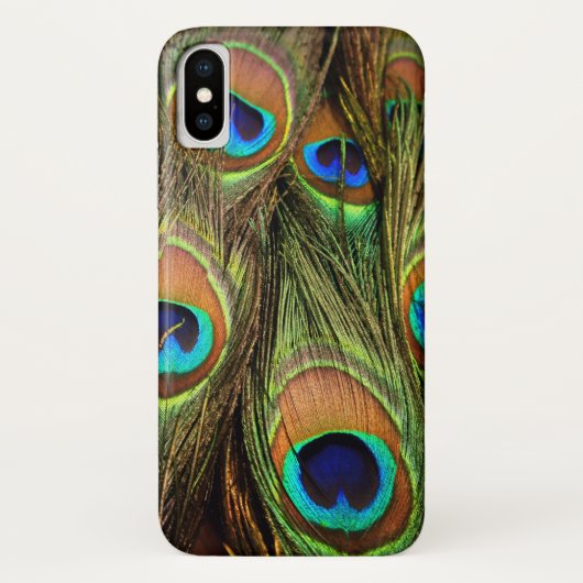 Peacock Feathers iPhone X Case (Rückseite)