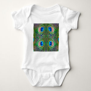 Peacock Feathers Kaleidoskop Print Baby Strampler
