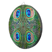 Peacock Feathers Kaleidoskop Print Dartscheibe (Vorderseite rechts)