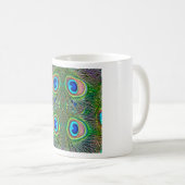 Peacock Feathers Kaleidoskop Print Kaffeetasse (VorderseiteRechts)