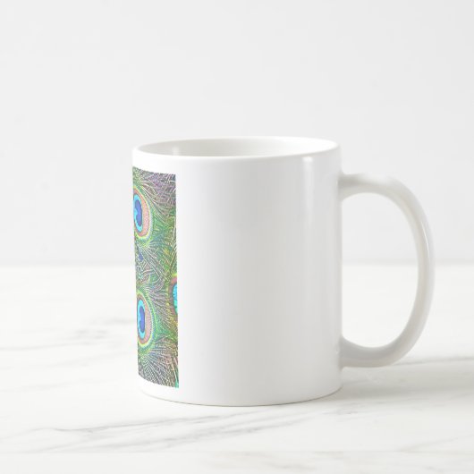 Peacock Feathers Kaleidoskop Print Kaffeetasse (Rechts)