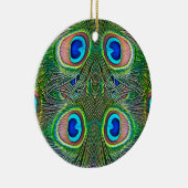 Peacock Feathers Kaleidoskop Print Keramikornament (Rechts)