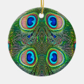 Peacock Feathers Kaleidoskop Print Keramikornament (Vorne)
