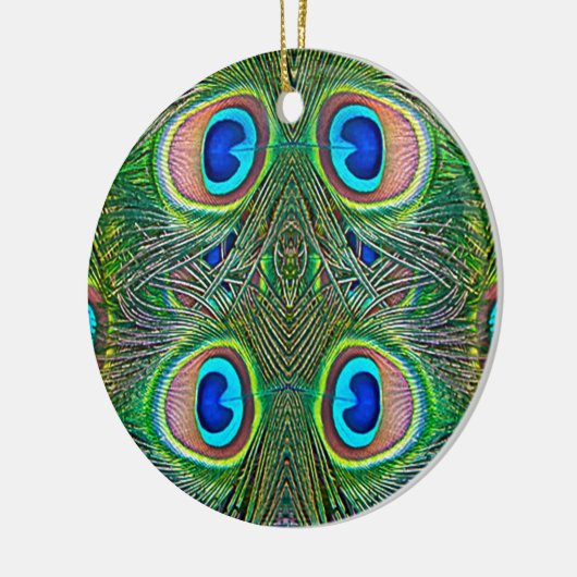 Peacock Feathers Kaleidoskop Print Keramikornament (Links)