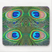 Peacock Feathers Kaleidoskop Print Mousepad (Vorne)