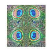 Peacock Feathers Kaleidoskop Print Notizblock (Vorderseite)