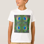 Peacock Feathers Kaleidoskop Print T-Shirt (Vorderseite)