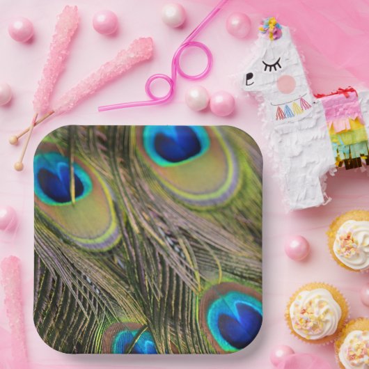 Peacock Feathers Kauai Hawaii Pappteller (Party)