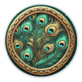 Peacock Feathers Keramikknauf (Vorderseite)