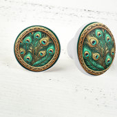 Peacock Feathers Keramikknauf