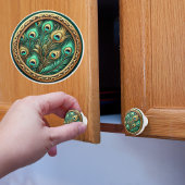 Peacock Feathers Keramikknauf