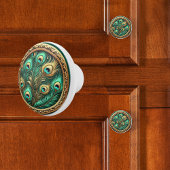 Peacock Feathers Keramikknauf