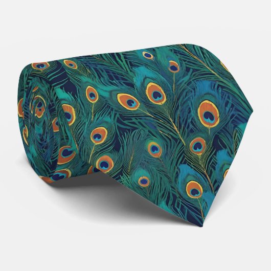 Peacock Feathers Krawatte (Gerollt)
