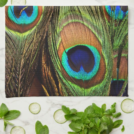 Peacock Feathers Küchentuch (Gefaltet)