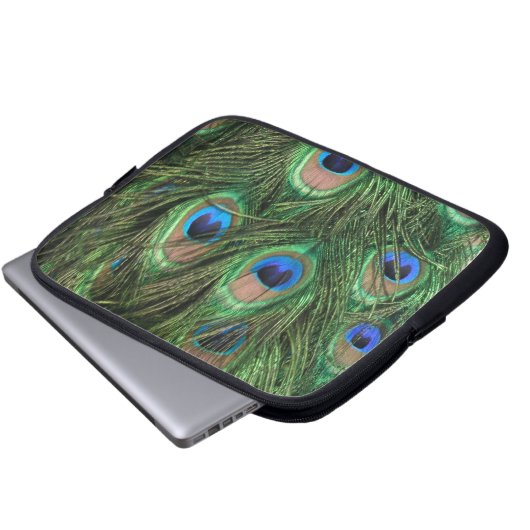 Peacock Feathers Laptopschutzhülle (Vorne Knopf)