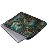 Peacock Feathers Laptopschutzhülle (Vorne Knopf)