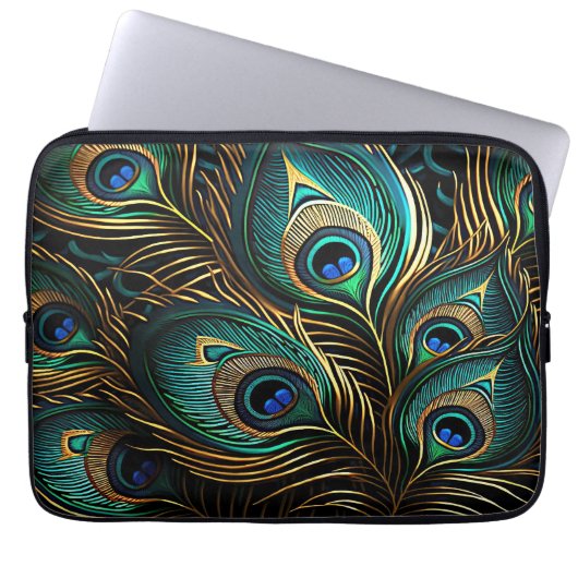 Peacock Feathers Laptopschutzhülle (Vorderseite)
