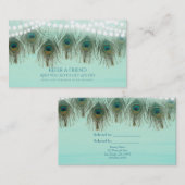 Peacock Feathers & Lights Rustikale Unterkunft Empfehlungskarte (Vorne/Hinten)