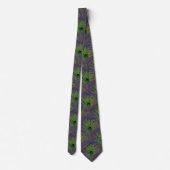 Peacock Feathers Lila Gold Necktie Neck Krawatte (Rückseite)
